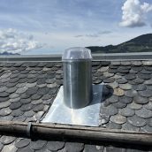Solatube - Garniture de toiture en zinc - face Nord